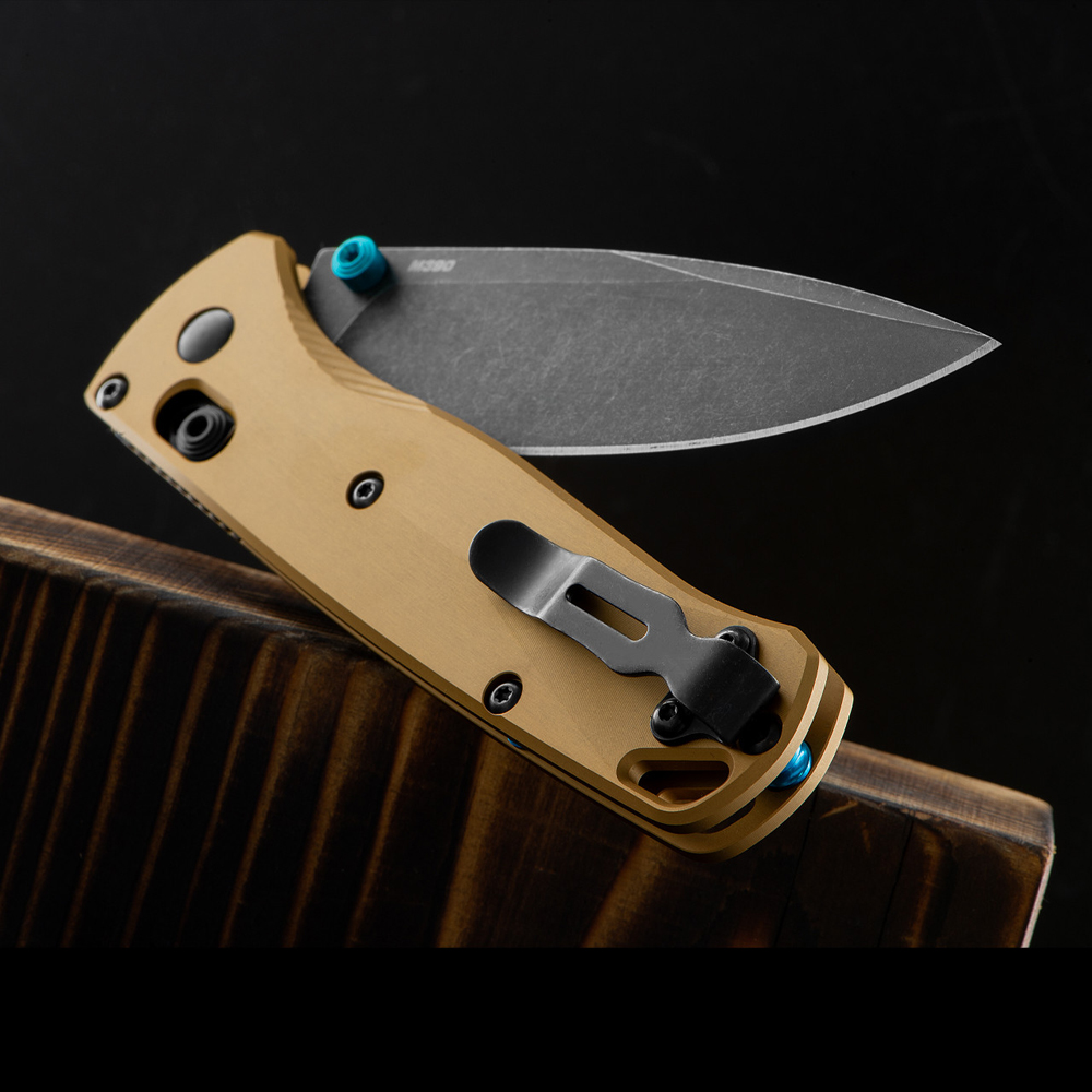 Benchmade 535BK-07 Bugout M390 Black DLC Battlewashed Burnt Brass Aluminum 8