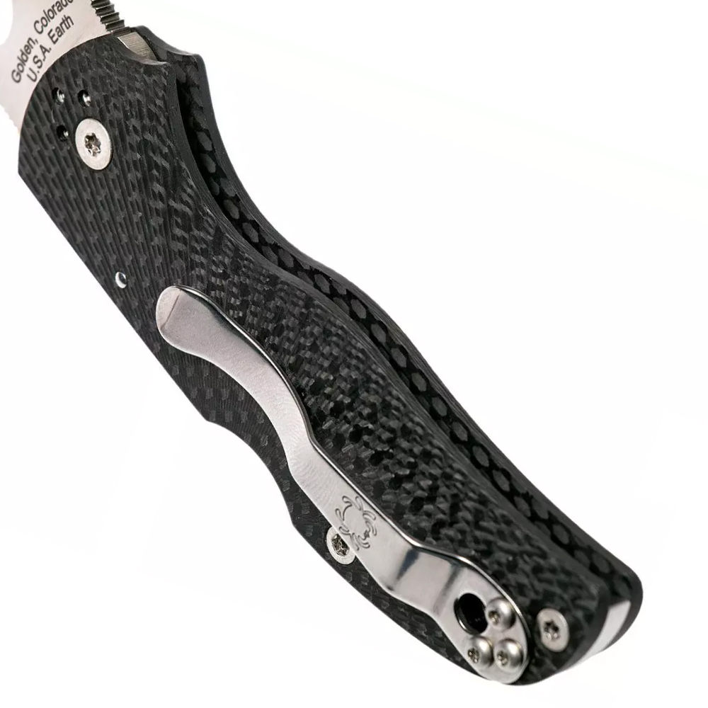 Spyderco Native 5 S90V Satin Plain Fluted Carbon Fiber C41CFFP5 5