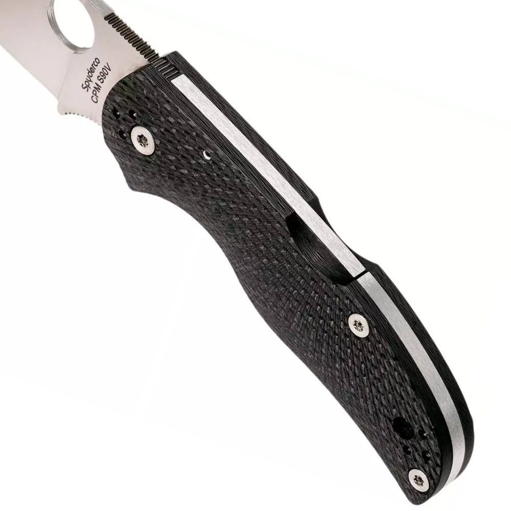 Spyderco Native 5 S90V Satin Plain Fluted Carbon Fiber C41CFFP5 6