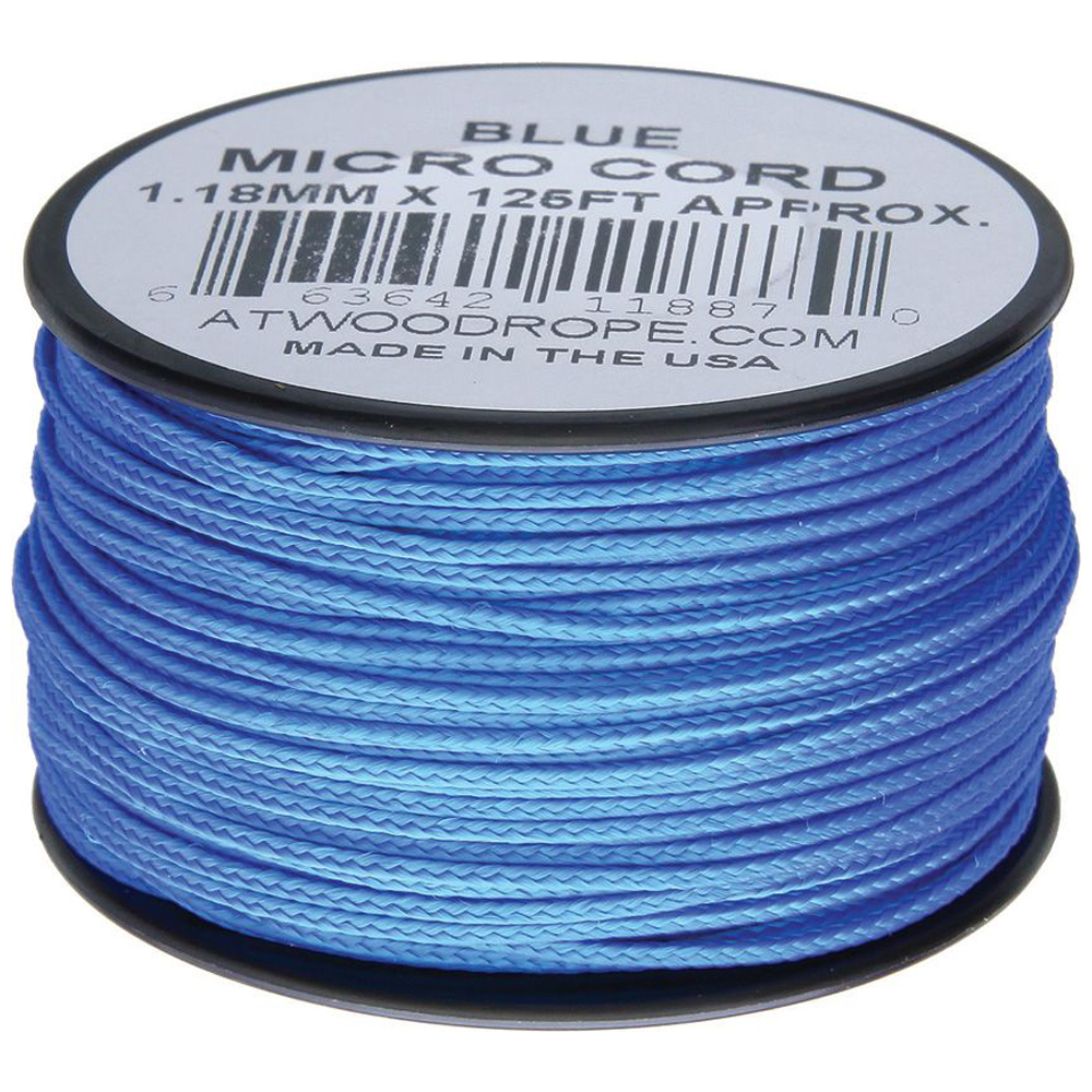 Atwood Rope Micro Cord Braided Line 125 ft Blue 1