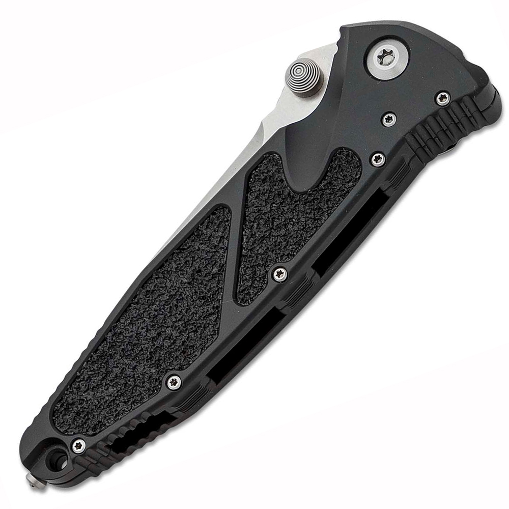 Microtech 160-11 Socom Elite Manual Stonewashed Clip Point Combo Blade Black Aluminum Handles 3