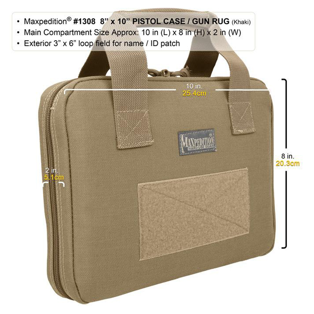 Maxpedition 8 x 10 in Pistol Case Black MX1308B 3