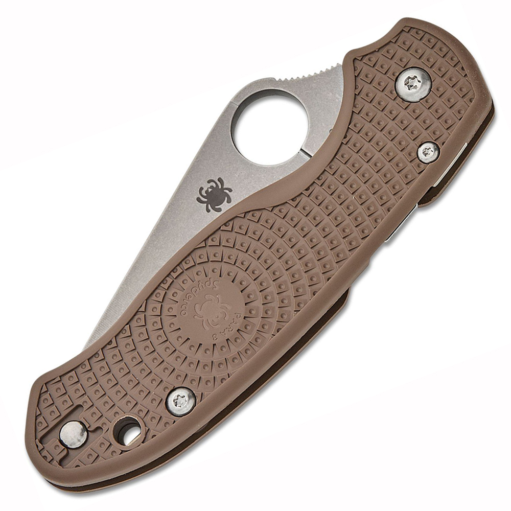 Spyderco Para 3 Lightweight Sprint Run CPM-15V Stonewashed Plain Brown FRN Handles C223PBN15V 3