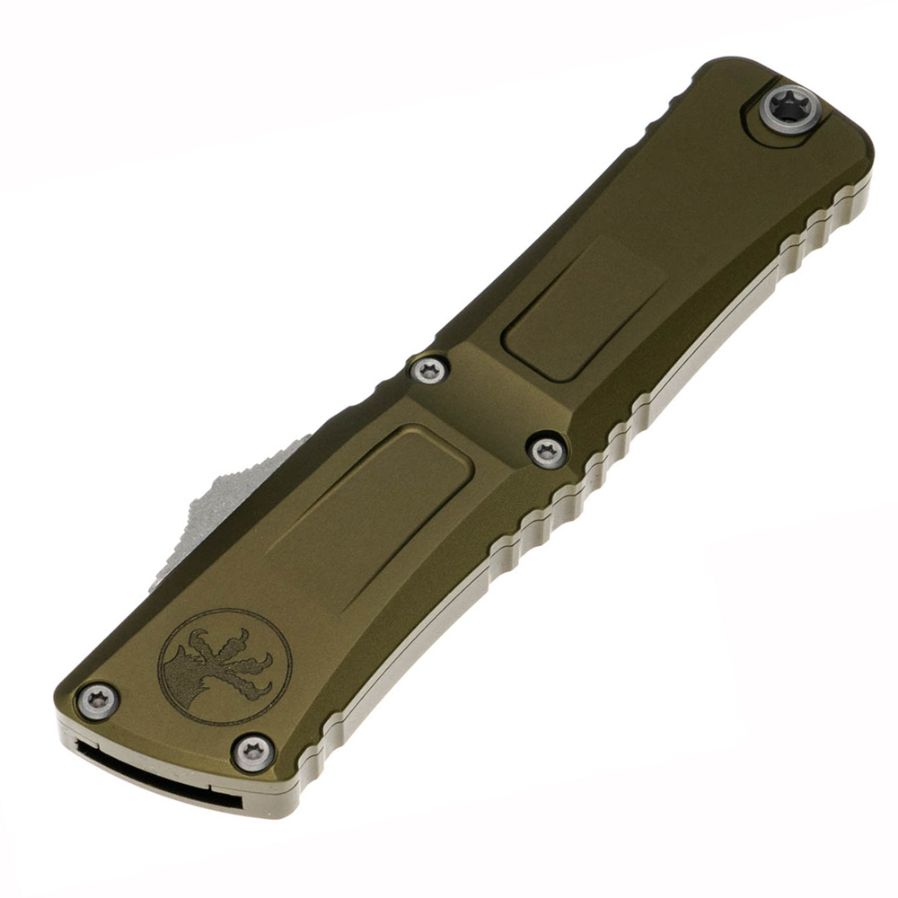 Microtech Combat Troodon Gen III AUTO OTF M390 Tanto Apocalyptic Stonewashed OD Green Aluminum Handles 1144-10APOD 3