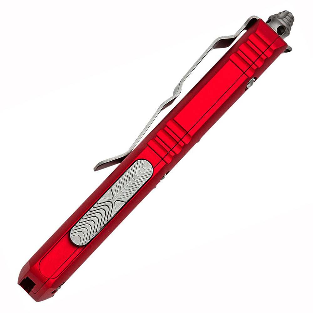 Microtech UTX-85 AUTO OTF Satin Tanto Plain Red Aluminum Handles 233-4RD 5