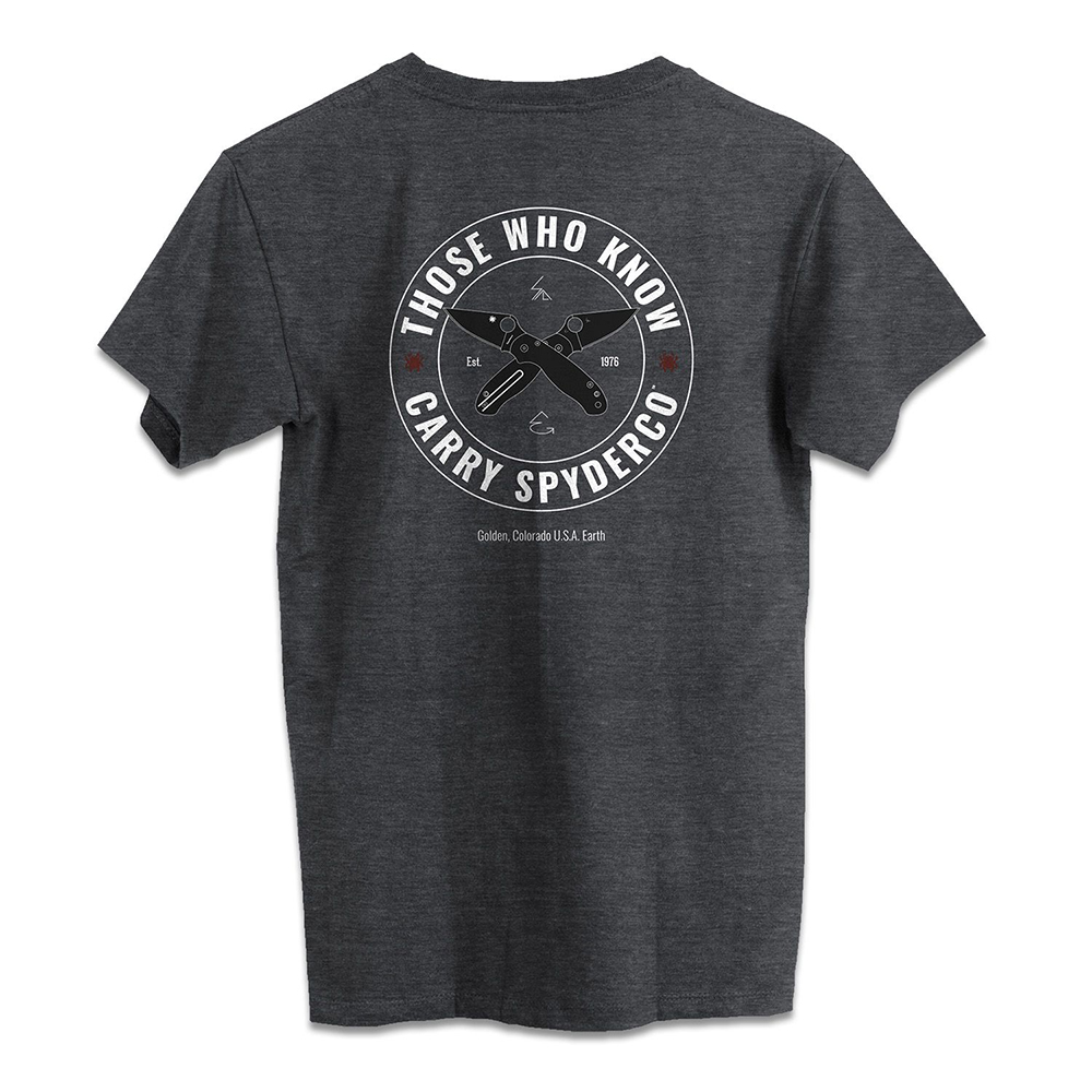 Spyderco Those Who Know T-Shirt Dark Gray TS01HDG 2