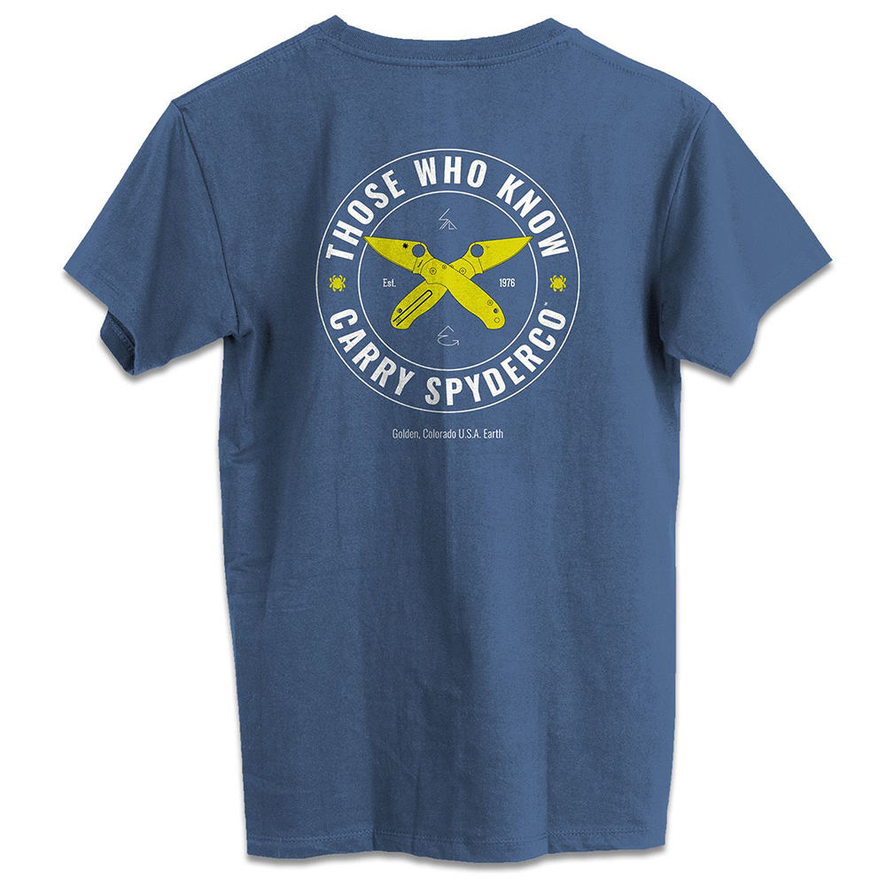 Spyderco Those Who Know T-Shirt Blue TS01BL 2