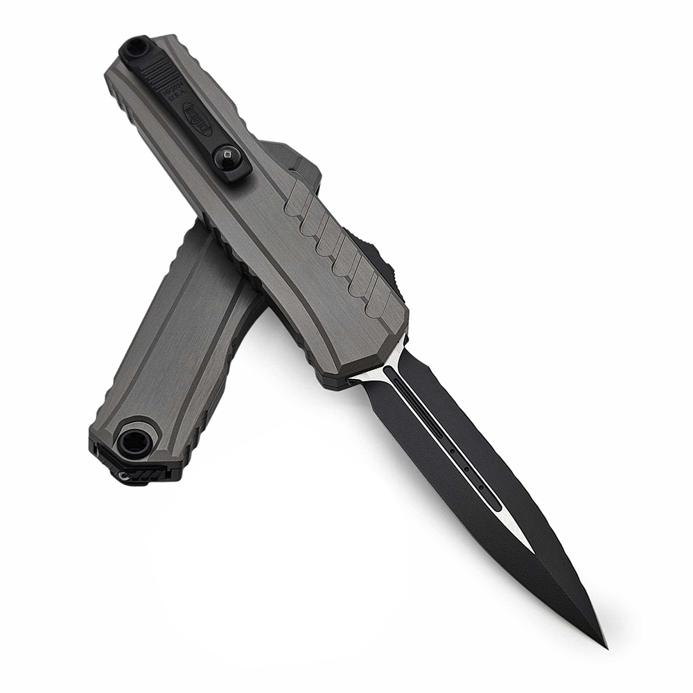 Microtech Cypher II D/E Black Full Serrated Natural Clear 1242-3NC 4