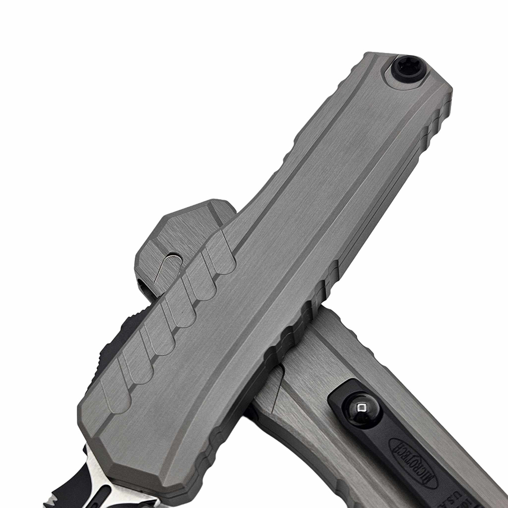 Microtech Cypher II D/E Black Full Serrated Natural Clear 1242-3NC 6