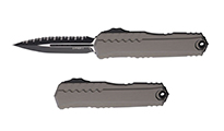 Microtech Cypher II D/E Black Full Serrated Natural Clear 1242-3NC