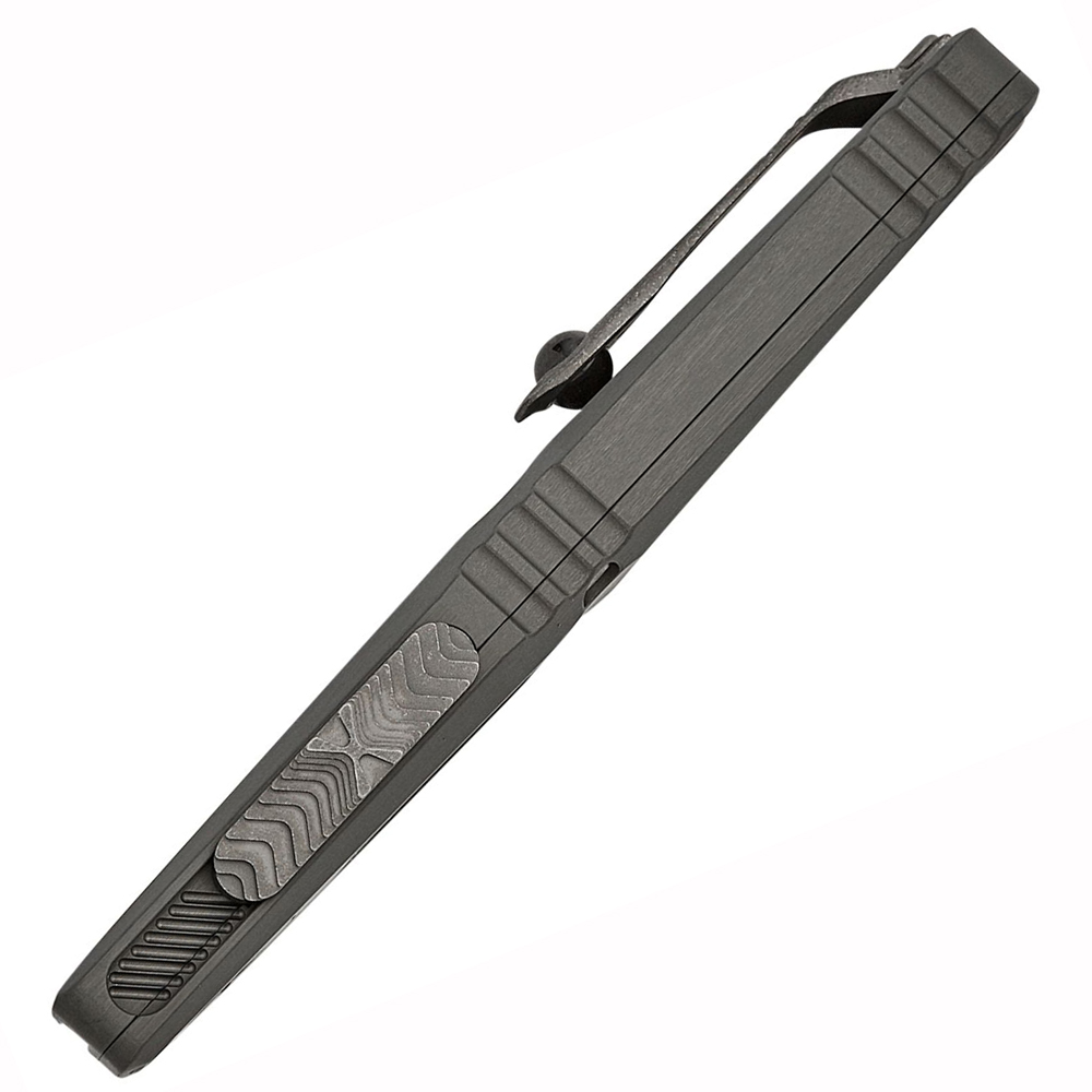 Microtech Combat Troodon Gen III AUTO OTF M390MK Apocalyptic Double Edge Dagger Natural Clear Deep Engraved Aluminum Handles 1142-10APNC 5