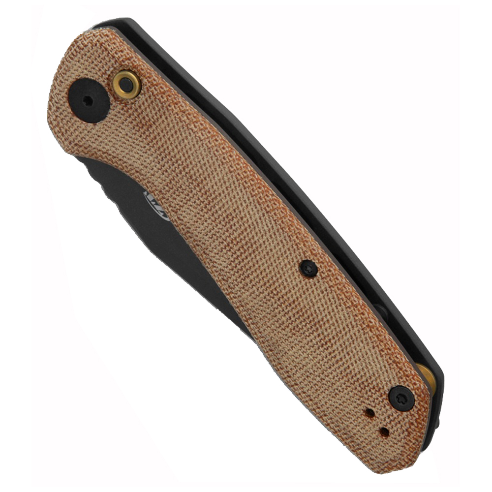 Zero Tolerance 0512 AUTO CPM-CruWear Dark Bronze Cerakote Natural Canvas Micarta and Titanium Handles 2