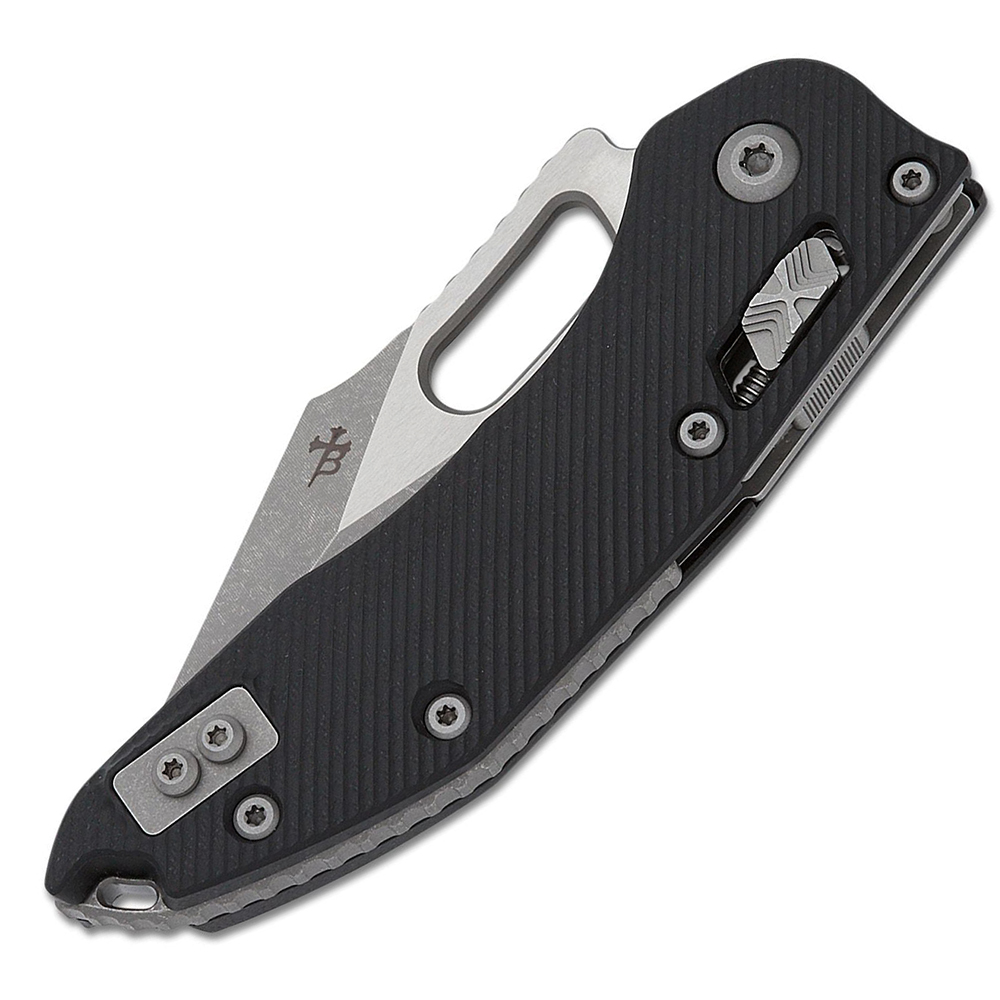 Microtech Stitch RAM-LOK Manual Bohler M390MK Apocalyptic Spear Point Combo Black Fluted G10 AXIS/Crossbar Lock 169RL-11APFLGTBK 3