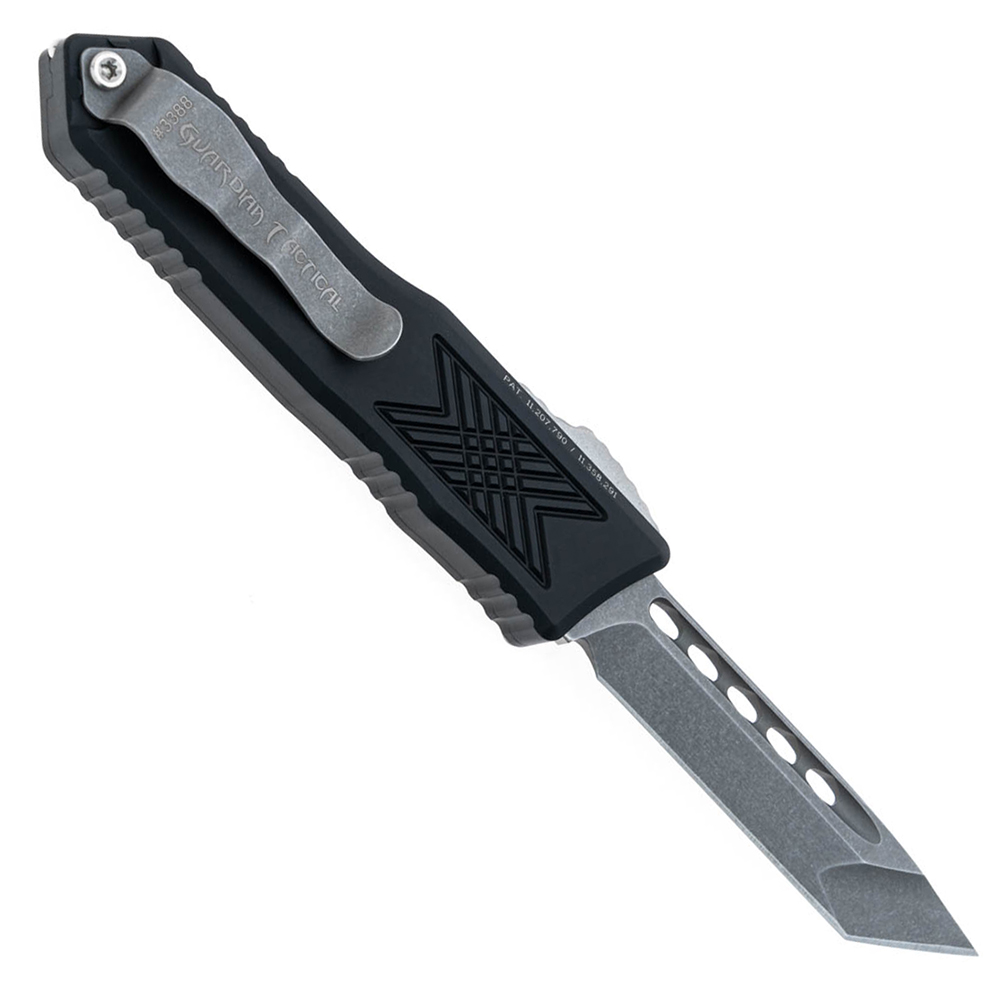 Guardian Tactical GTX-025 OTF Elmax Stonewashed Tanto Black Aluminum 12-3521 2