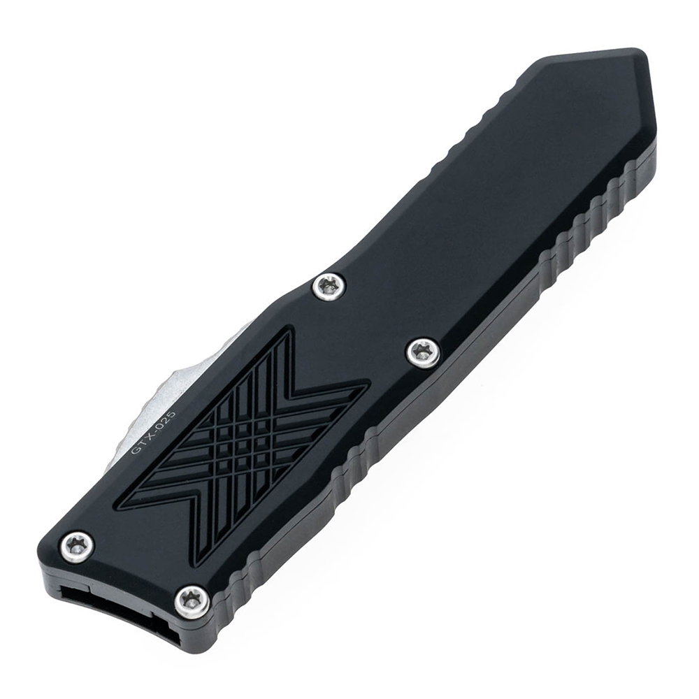 Guardian Tactical GTX-025 OTF Elmax Stonewashed Drop Point Black Aluminum 12-3511 4