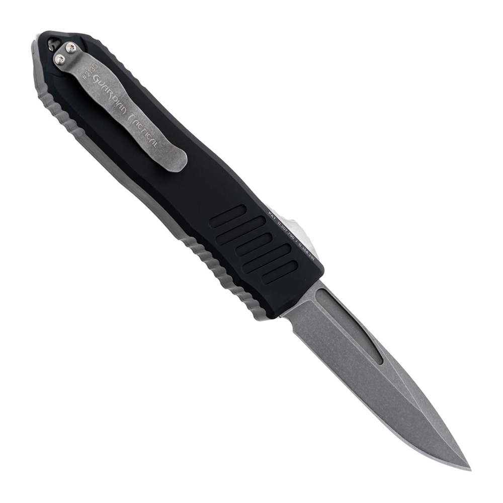 Guardian Tactical Auto Recon 040 Elmax Drop Point Stonewashed Black Aluminum 11-3511 2