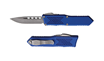 Guardian Tactical GTX-025 OTF Elmax Stonewashed Drop Point Blue Aluminum 12-4511BL