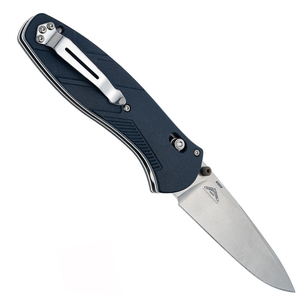 Benchmade 581-03 Barrage AXIS Assisted S30V Stonewashed Drop Point Blade Blue Canyon Richlite Handles 2