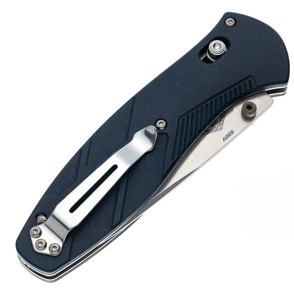Benchmade 581-03 Barrage AXIS Assisted S30V Stonewashed Drop Point Blade Blue Canyon Richlite Handles 5