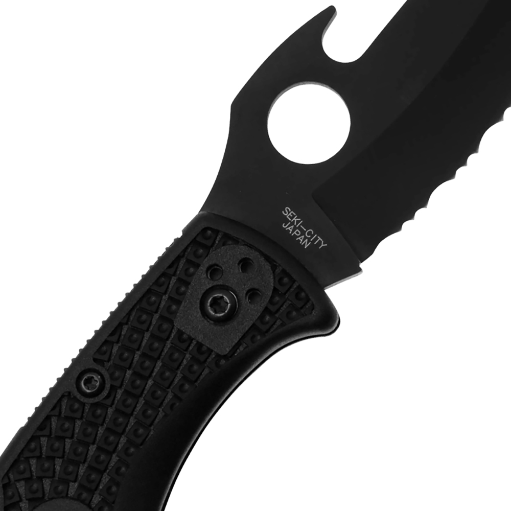 Spyderco Matriarch 2 Lightweight Emerson Opener Black VG10 Serrated Black FRN 7