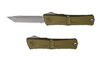 Microtech Combat Troodon Gen III AUTO OTF M390 Serrated Tanto Apocalyptic OD Green Aluminum Handles 1144-12APOD