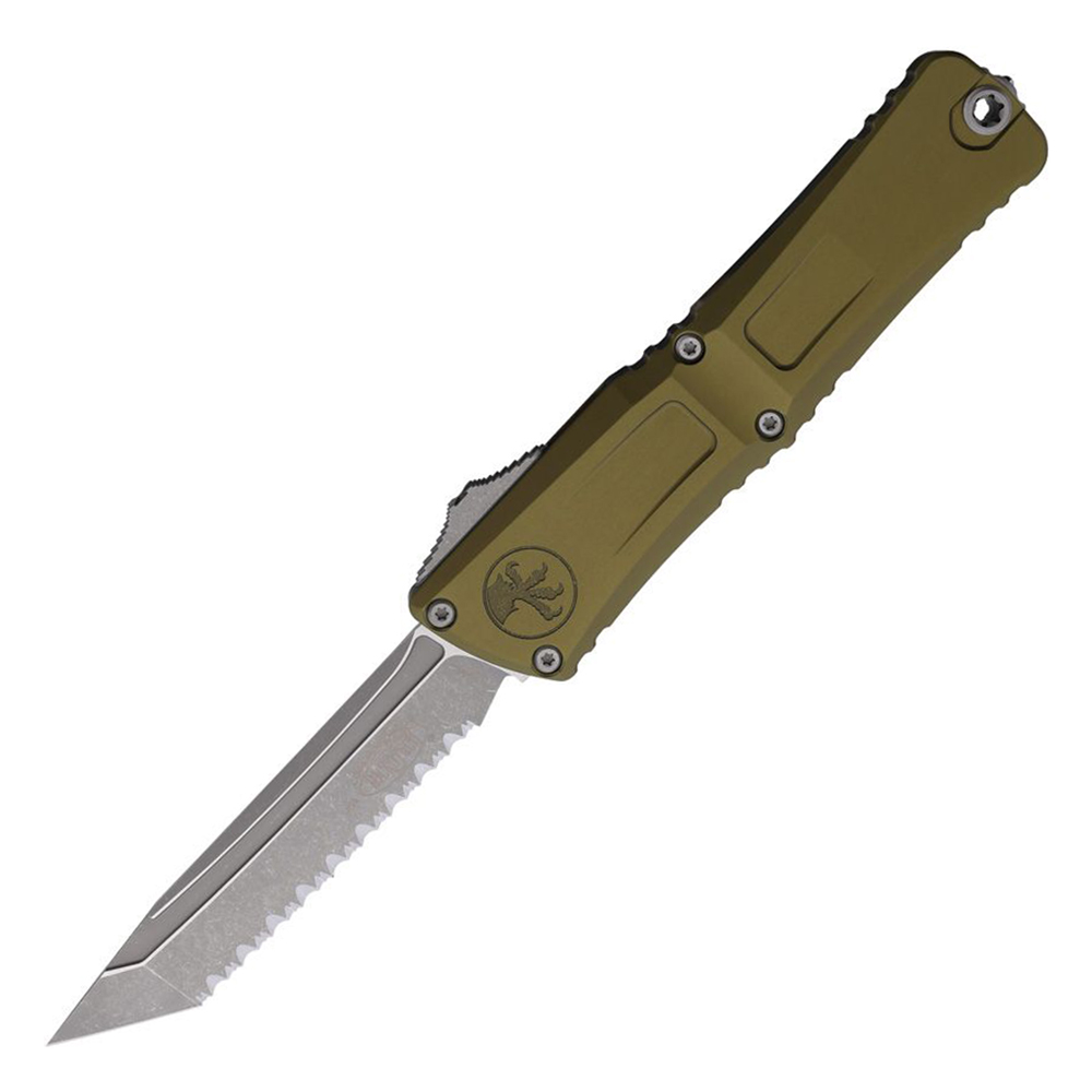 Microtech Combat Troodon Gen III AUTO OTF M390 Serrated Tanto Apocalyptic OD Green Aluminum Handles 1144-12APOD 1