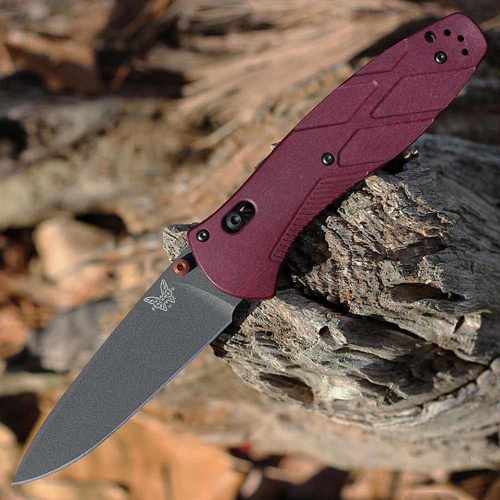 Benchmade 581BK-04 Barrage AXIS Assisted S30V Black Drop Point Blade Redstone Richlite Handles 6