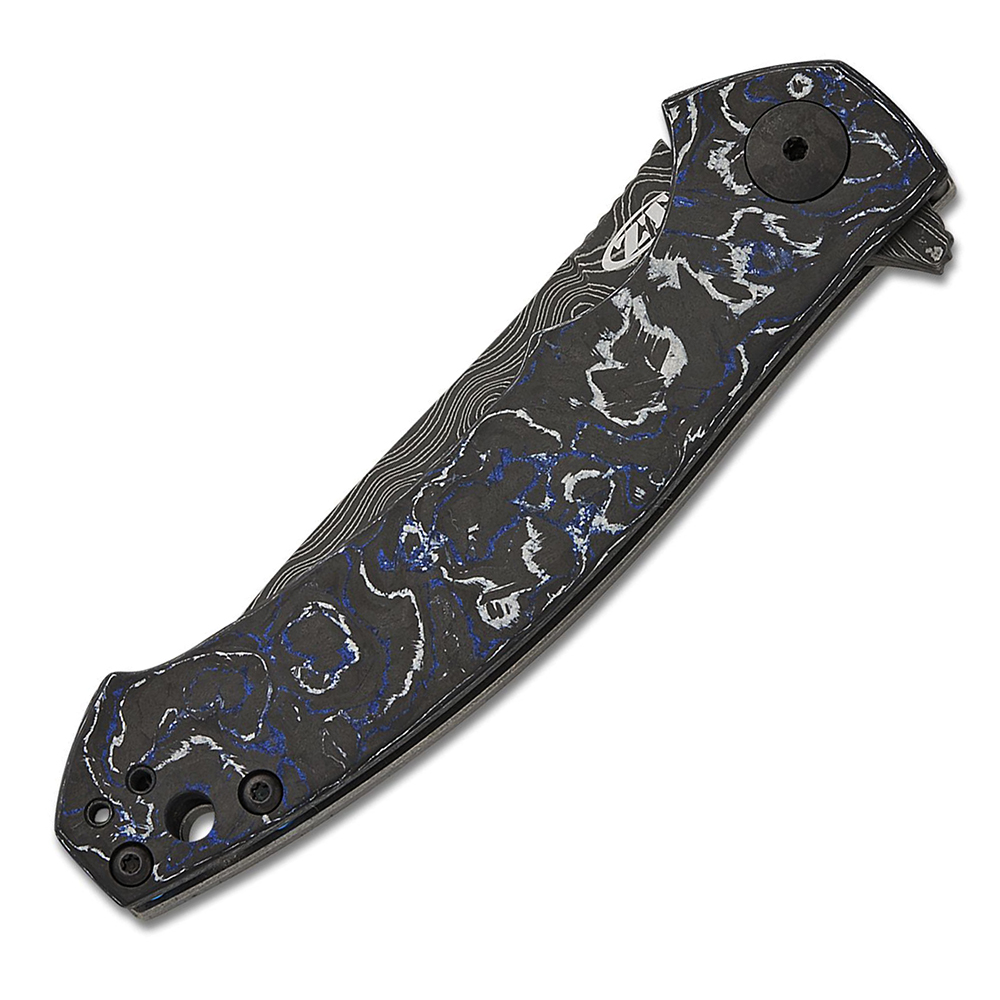Zero Tolerance 0450MMC VF Stainless Damascus Blade Blue/White Multi Marbled Carbon Fiber and Titanium 3
