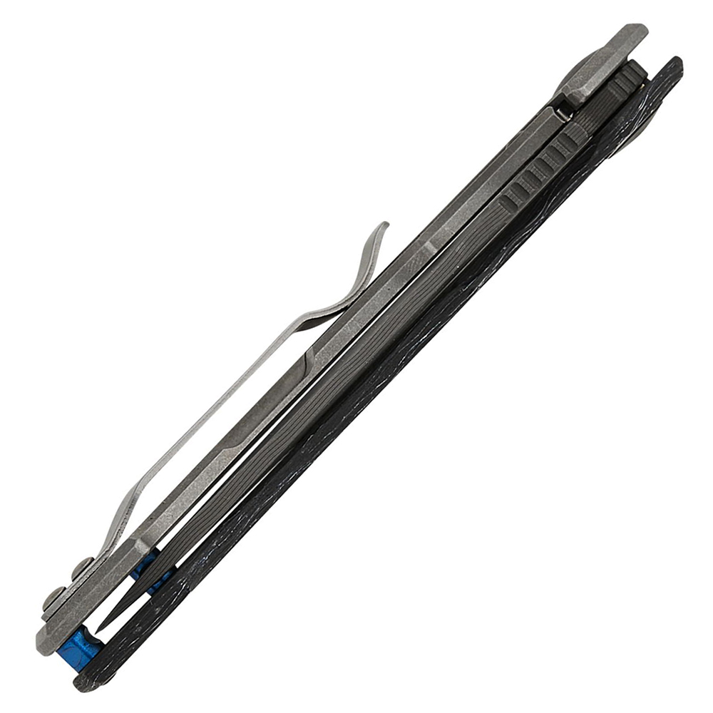 Zero Tolerance 0450MMC VF Stainless Damascus Blade Blue/White Multi Marbled Carbon Fiber and Titanium 4