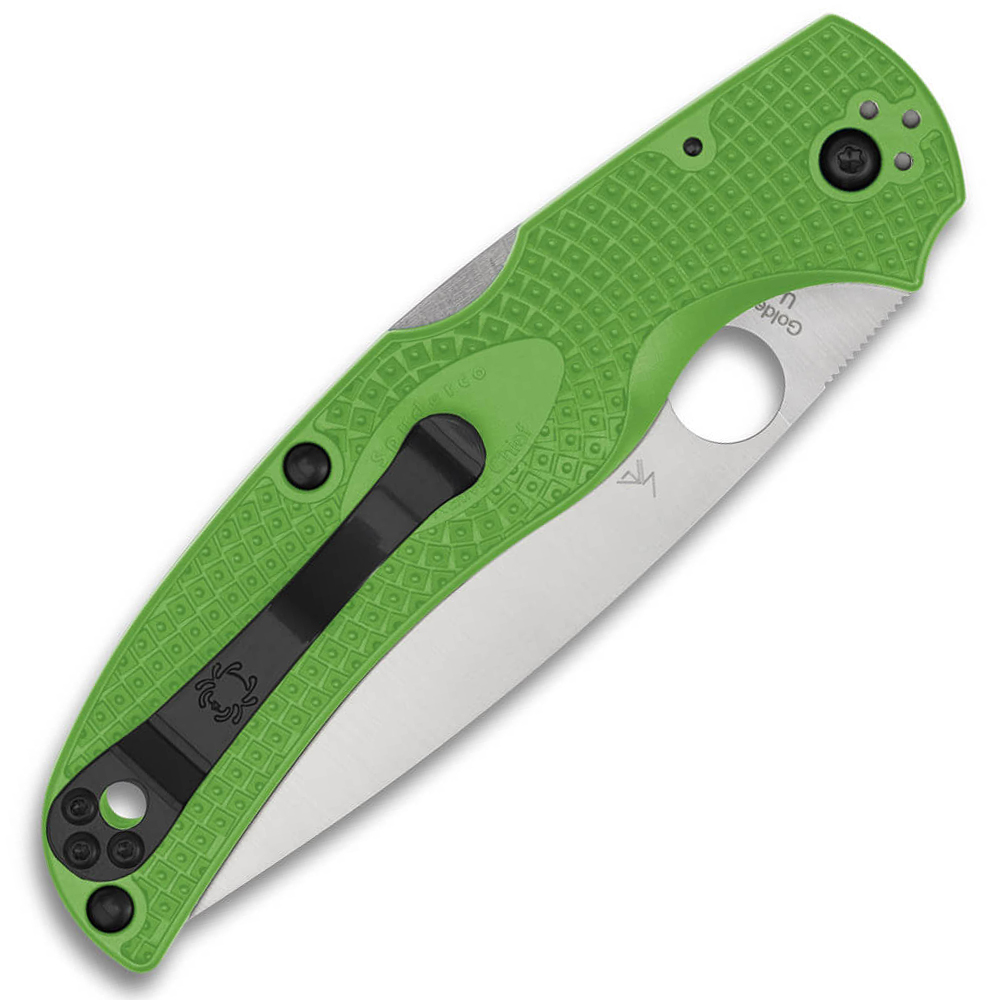 Spyderco Native Chief Lightweight Salt LC200N Satin Plain Green FRN Handles C244PGR 2