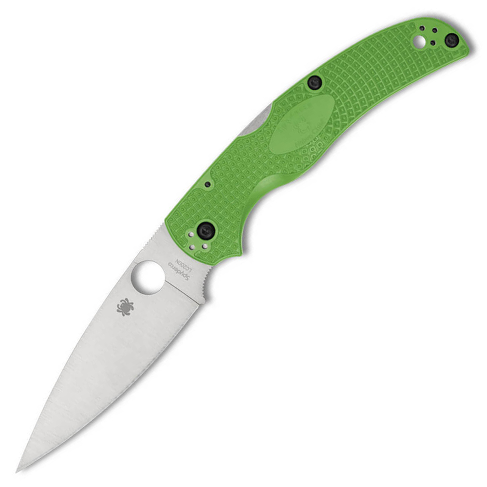 Spyderco Native Chief Lightweight Salt LC200N Satin Plain Green FRN Handles C244PGR 1