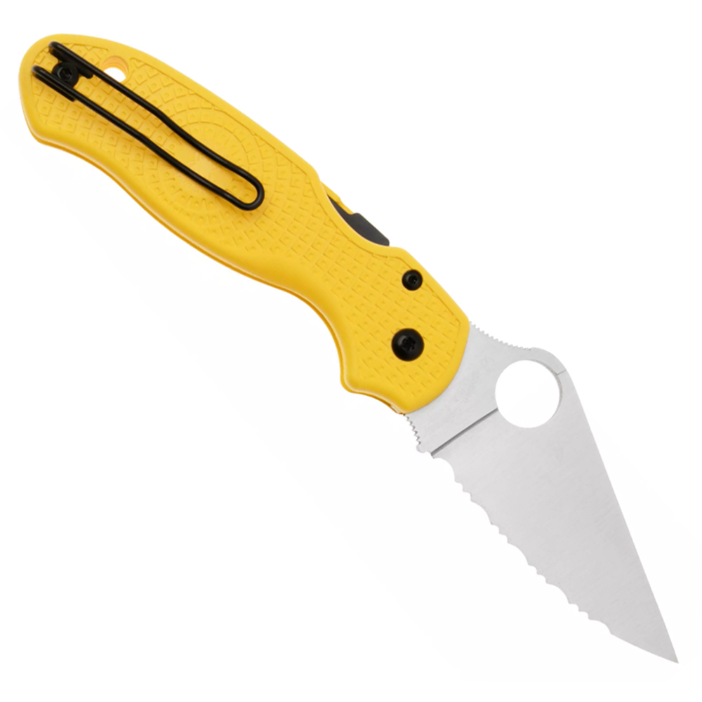 Spyderco Para 3 Salt Lightweight CPM-MagnaCut Satin Serrated Yellow FRN C223SYL 2