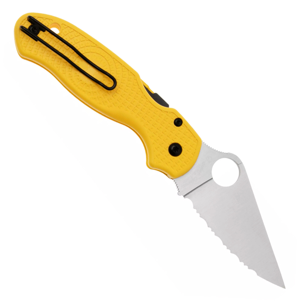 Spyderco Para 3 Salt Lightweight CPM-MagnaCut Satin Serrated Yellow FRN C223SYL 4