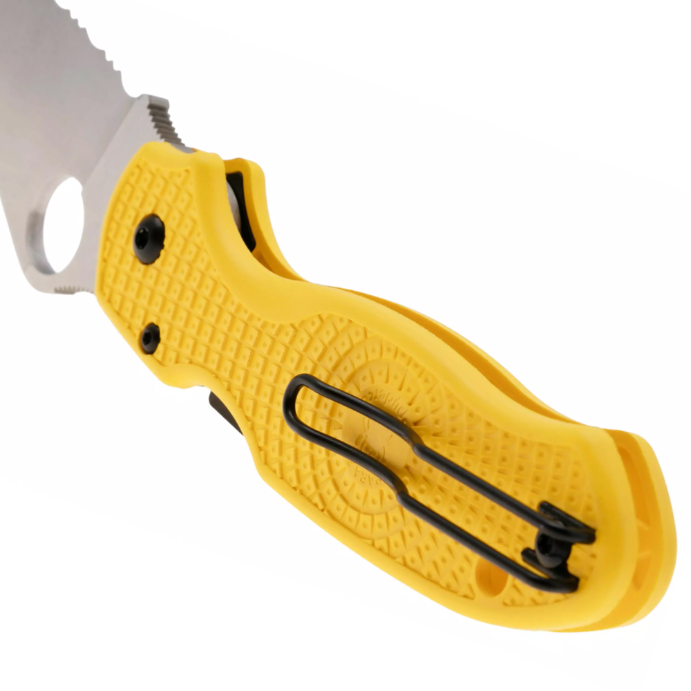 Spyderco Para 3 Salt Lightweight CPM-MagnaCut Satin Serrated Yellow FRN C223SYL 5
