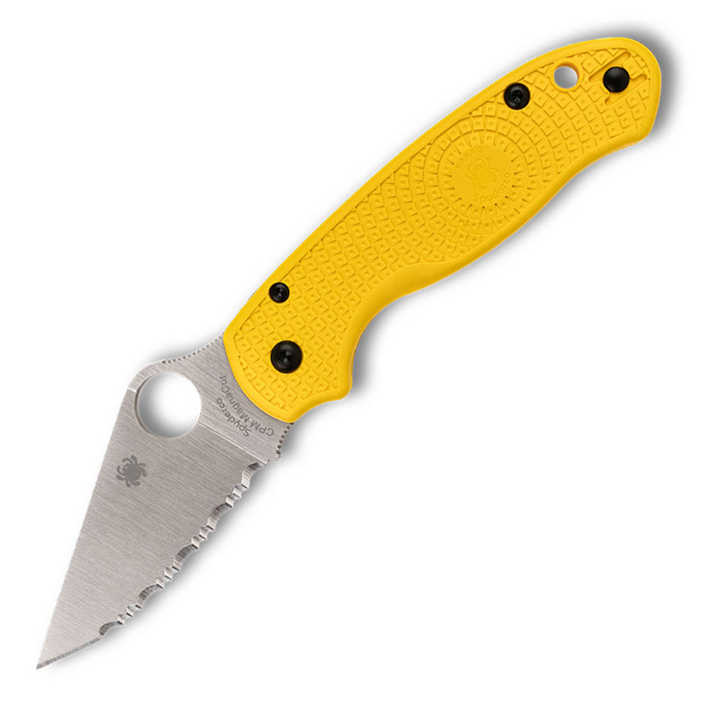 Spyderco Para 3 Salt Lightweight CPM-MagnaCut Satin Serrated Yellow FRN C223SYL 1