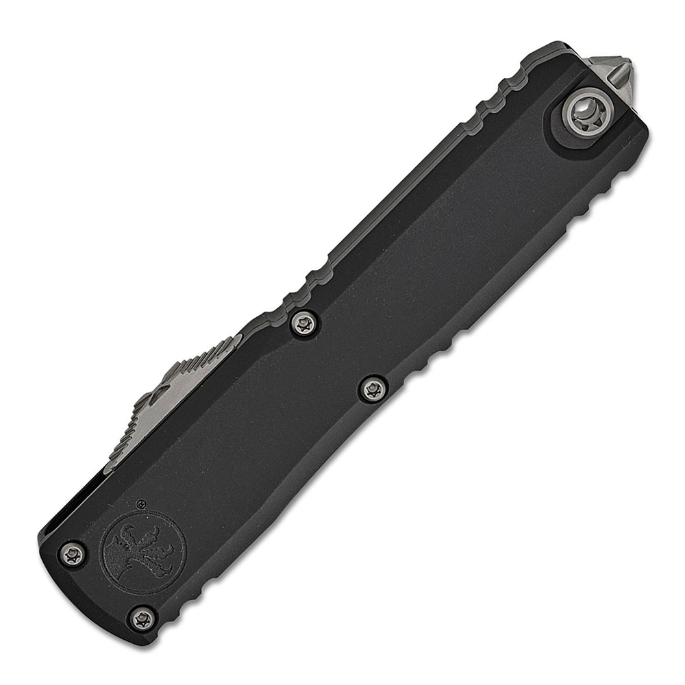Microtech Ultratech Gen III ZBP Auto OTF Stonewash Plain Drop Point Black Aluminum 1121-10 3