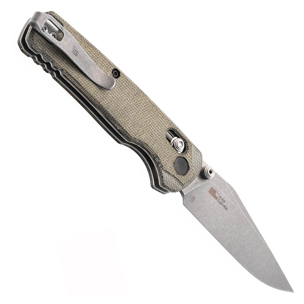 Kershaw 6106 Bel Air DuraLock CPM-MagnaCut Working Stonewashed Clip Point Blade Green Canvas Micarta 2