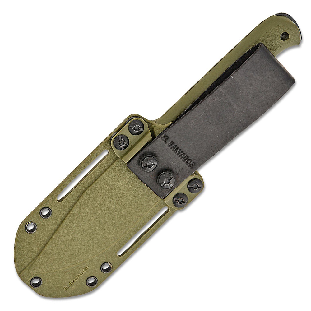 Condor Fighter Fixed Blade 1075 Carbon Steel Black Cerakote Clip Point Army Green Polypropylene 4