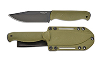 Condor Fighter Fixed Blade 1075 Carbon Steel Black Cerakote Clip Point Army Green Polypropylene