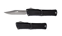 Microtech Combat Troodon Gen III AUTO OTF M390MK Apocalyptic Bowie Black Aluminum Handles 1146-10AP