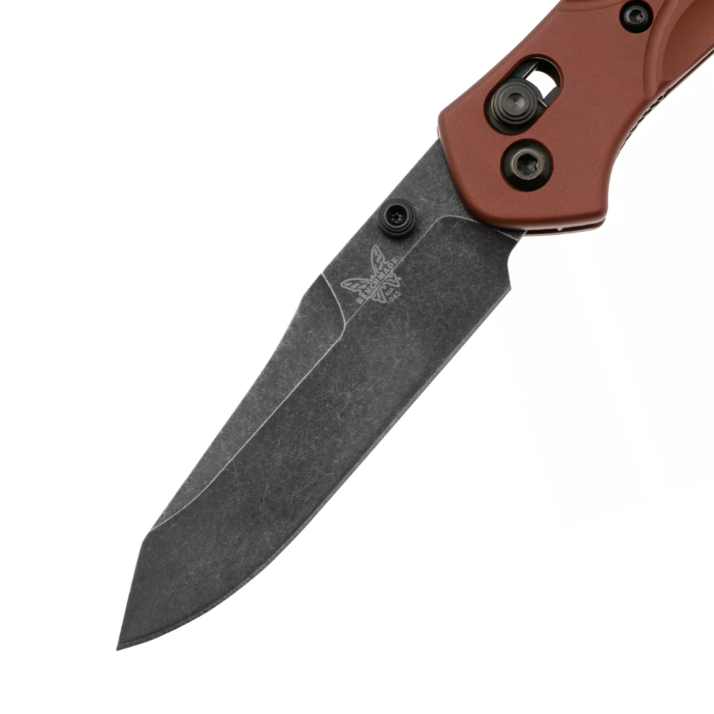 Benchmade 945BK-03 Mini Osborne CPM-MagnaCut Black DLC Battlewashed Plain Burnt Copper Aluminum Handles 3