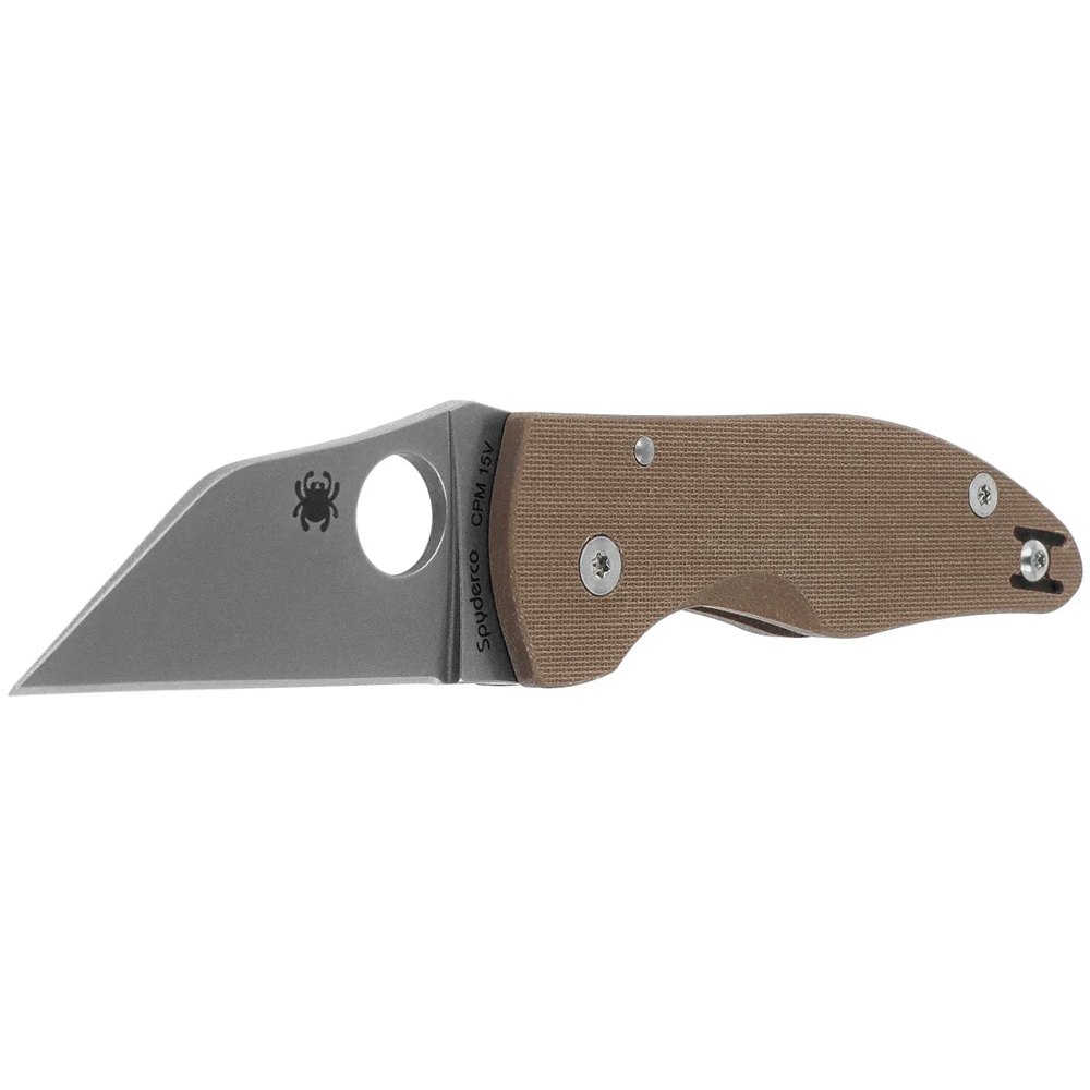 Spyderco MicroJimbo Sprint Run CPM-15V Stonewashed Plain Brown G10 C264GPBN15V 3