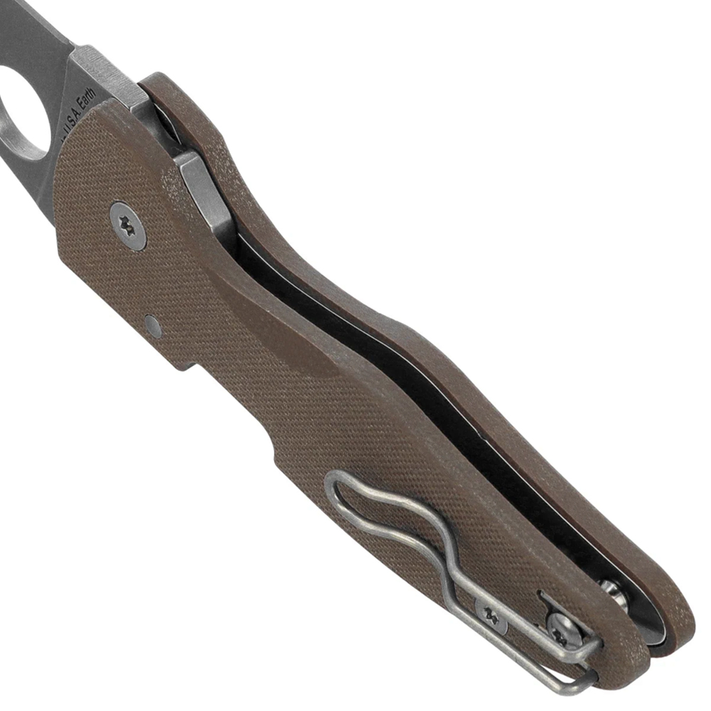 Spyderco MicroJimbo Sprint Run CPM-15V Stonewashed Plain Brown G10 C264GPBN15V 4