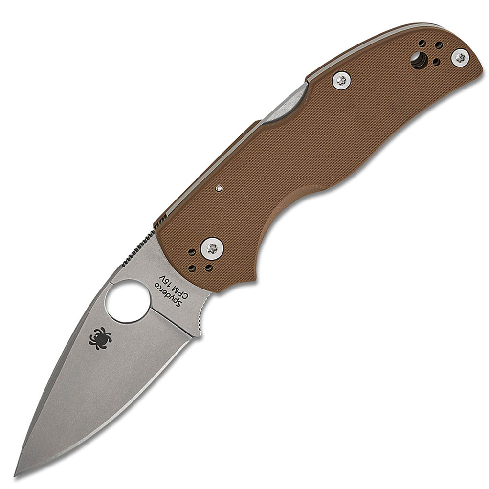 Spyderco Native 5 Sprint Run CPM-15V Stonewashed Plain Brown G10 C41GPBN15V5 1