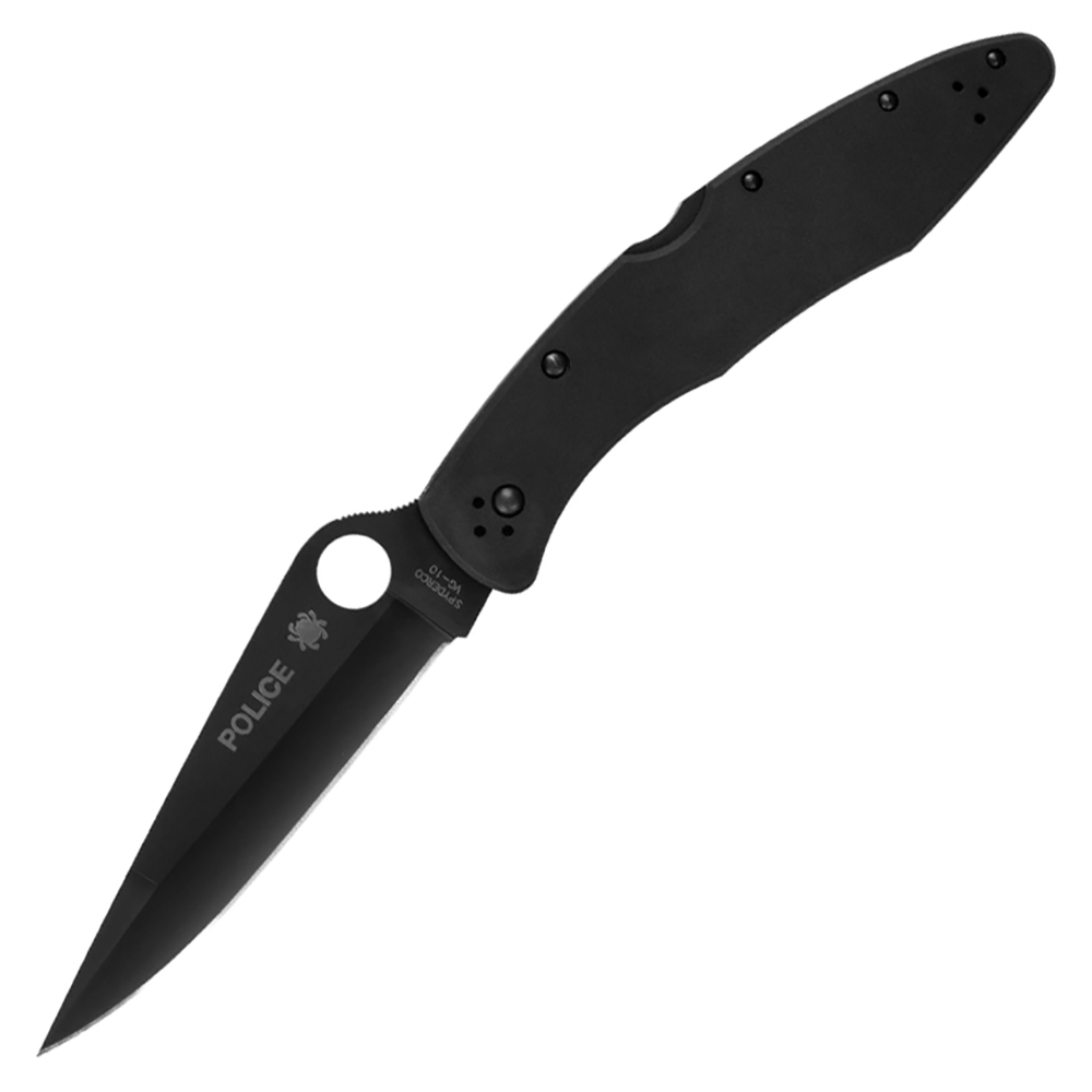 Spyderco Police VG-10 Black TiCN Plain Blade C07BKP 1