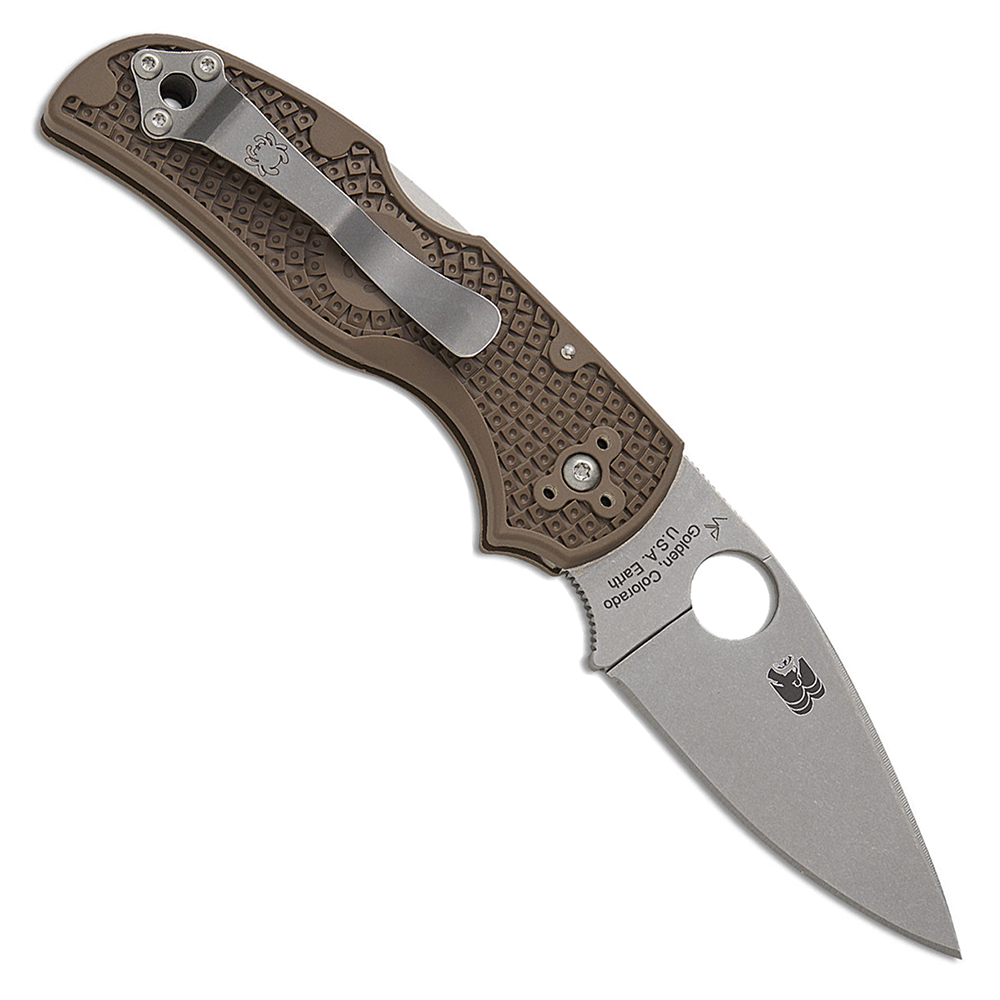 Spyderco Native 5 Lightweight Sprint Run CPM-15V Stonewashed Plain Brown FRN C41PBN15V5 3
