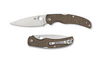 Spyderco Native Chief CPM-CruWear Satin Plain Brown Canvas Micarta C244MPCW