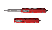 Microtech Auto Dirac D/E OTF Apocalyptic Double Edge Dagger Red Aluminum 225-10APR
