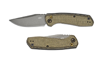 Zero Tolerance 0512OL AUTO CPM-CruWear Gray Stonewashed Olive Canvas Micarta and Titanium Handles