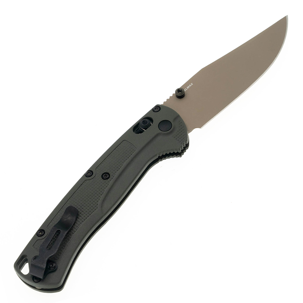 Benchmade Taggedout Tan Cerakote Elmax Deep Olive Grivory Handles 15536TN-02 2